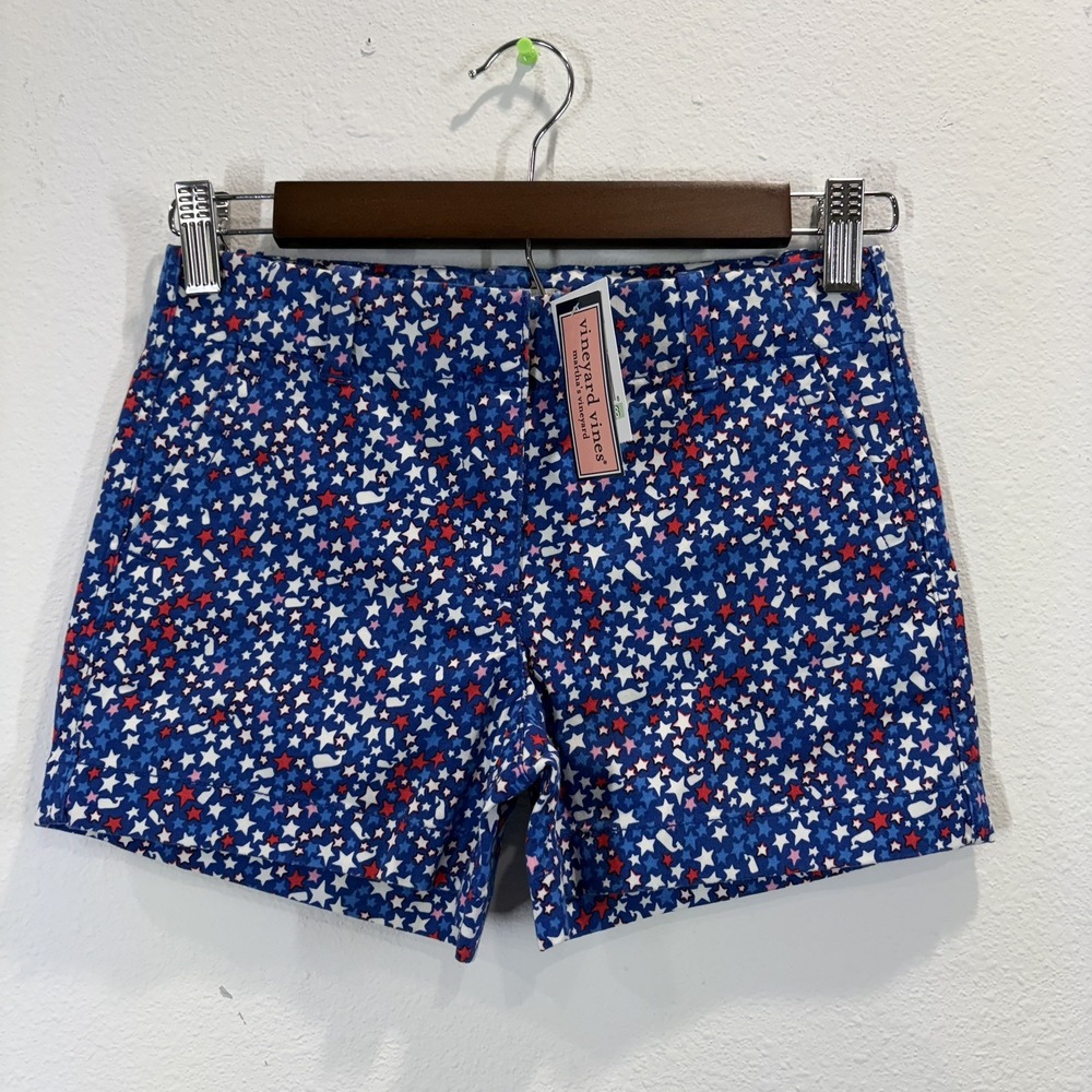 Vineyard Vines Girls Sz 8 Stars And Whales Every Day Shorts Royal Ocean NWT